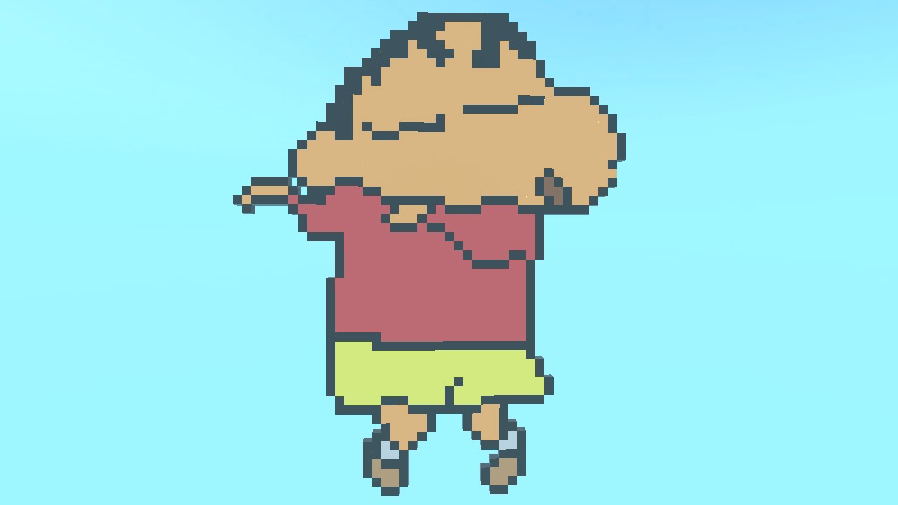 Shinchan Pixel Art - HiberWorld: Play, Create, Share.