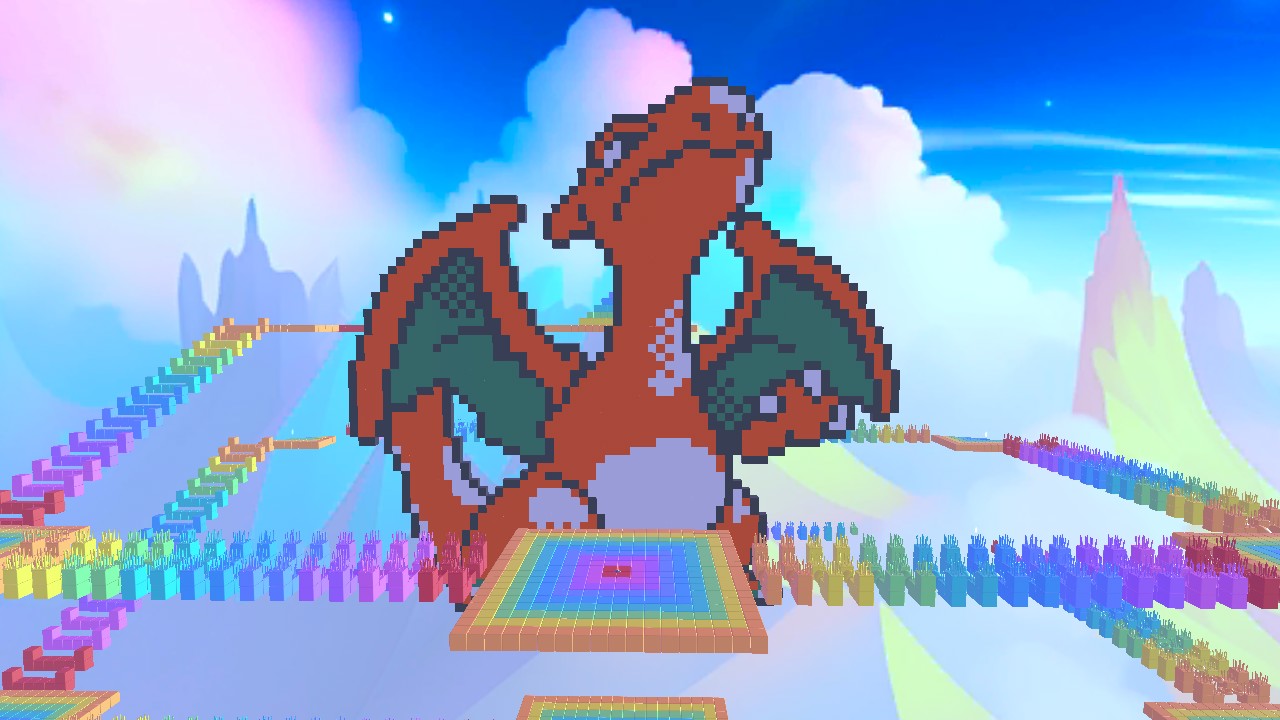 60 followers special - Mega rainbow Obby w charizard pixel art