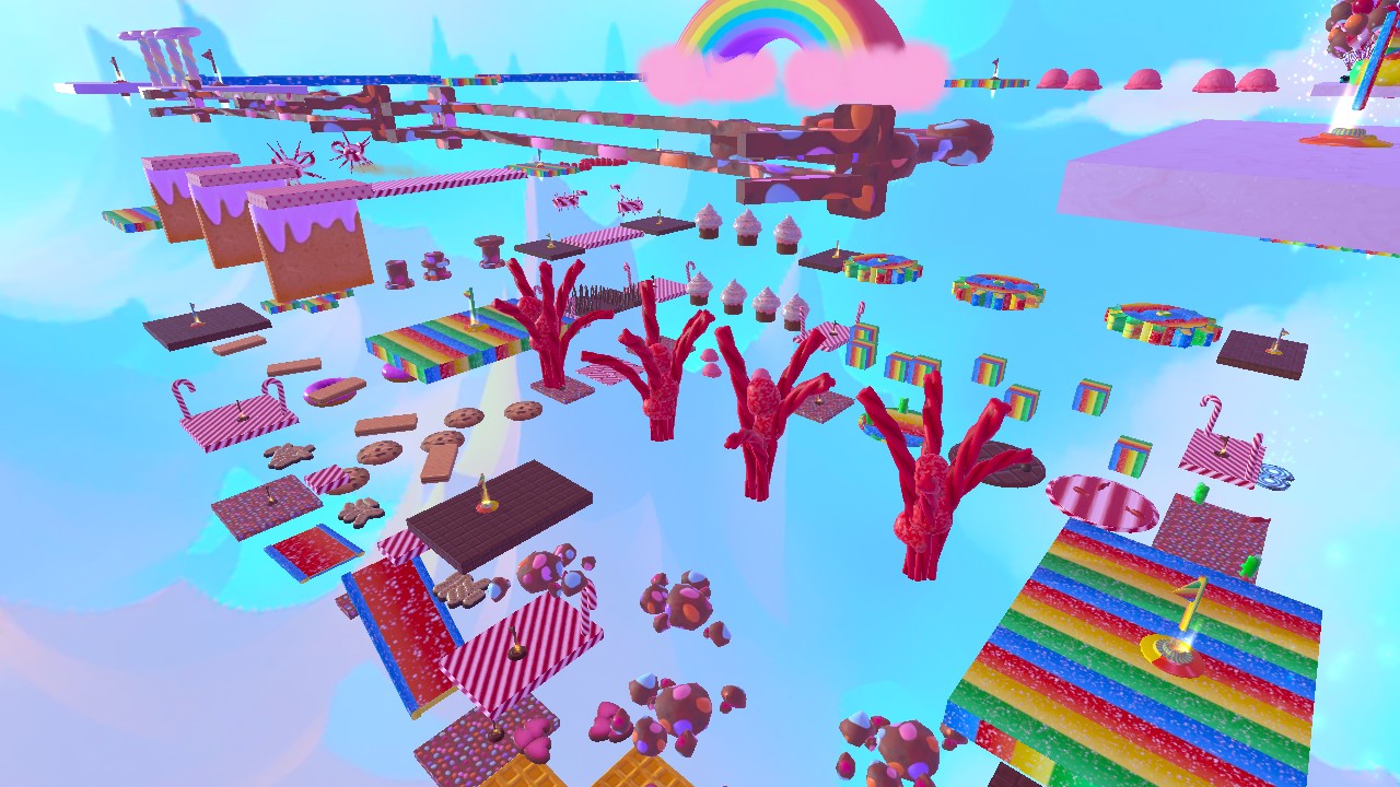 Mega rainbow food sweets obby 🍫 🍭 🍬