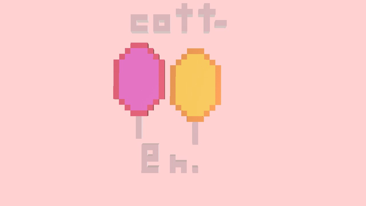 Pink and yellow cotton tower.