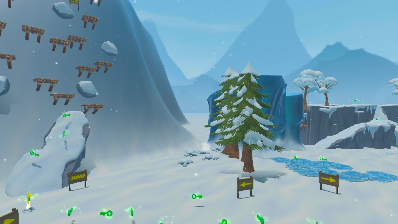 HARD: Icy Peaks—Collect the keys