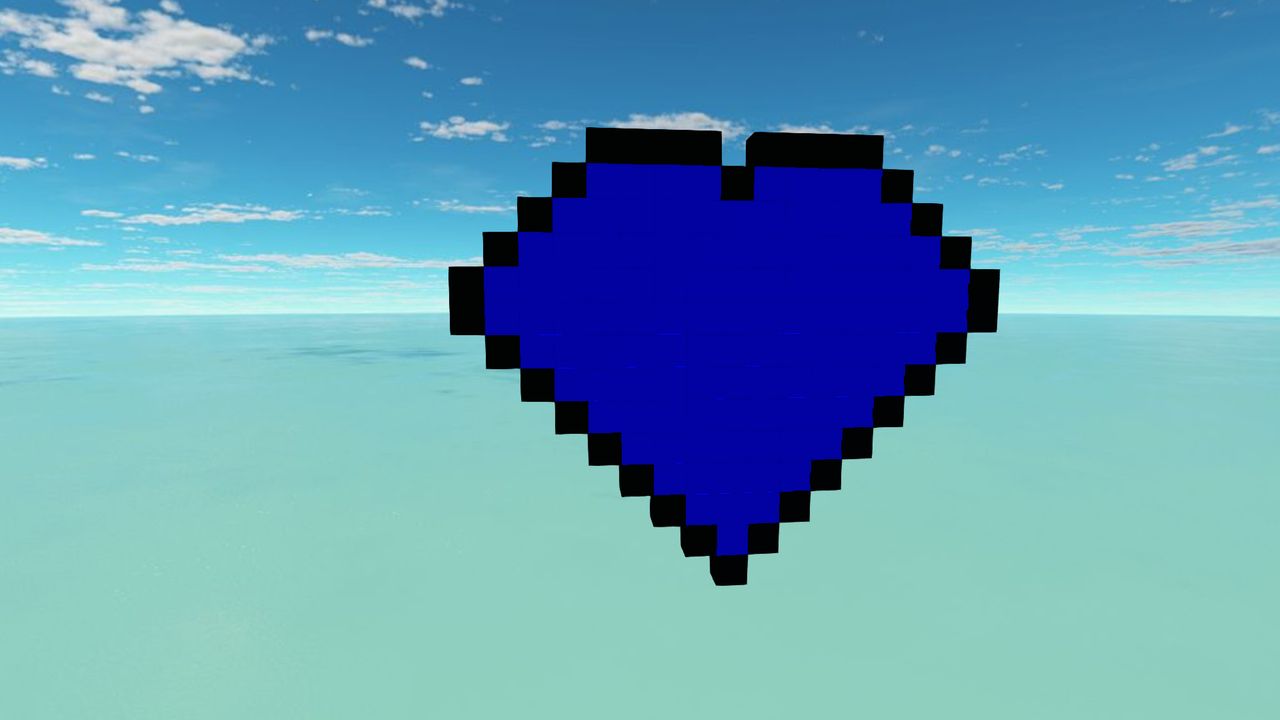 BLUE HEART PIXEL ART