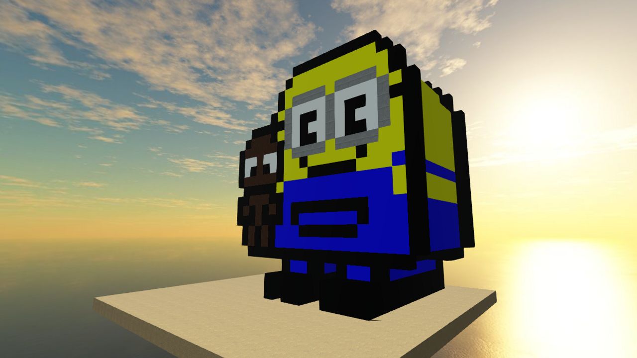 Pixel art minions 3d